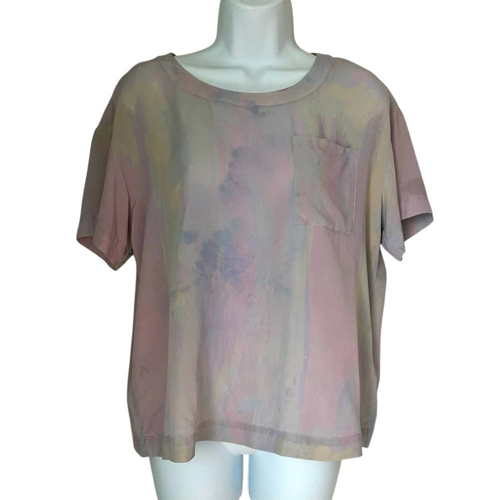 Club Monaco Women's 100% Multicolor Tie Dye Print  Top Blouse Sz Small Petite